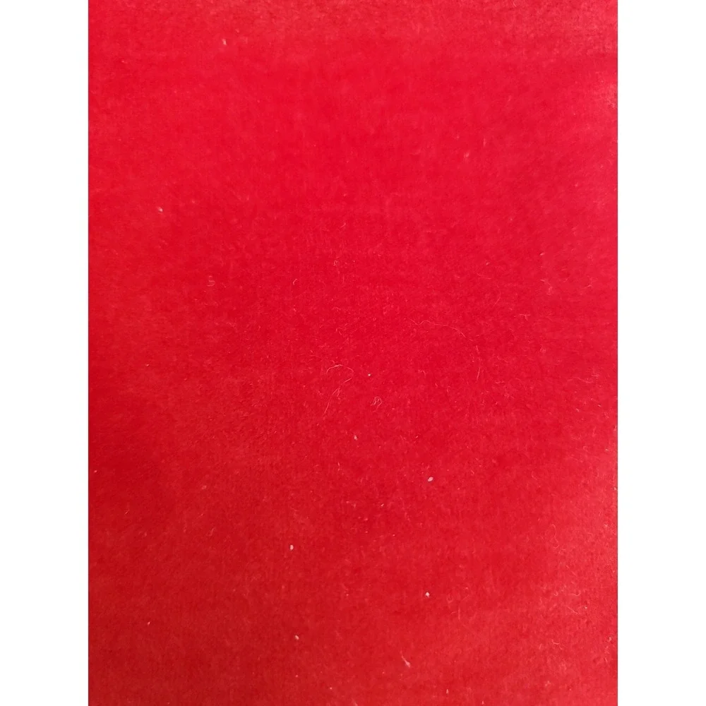Hand Made Red Velvet Christmas Stocking With Wide Linen‎ And Lace Collar